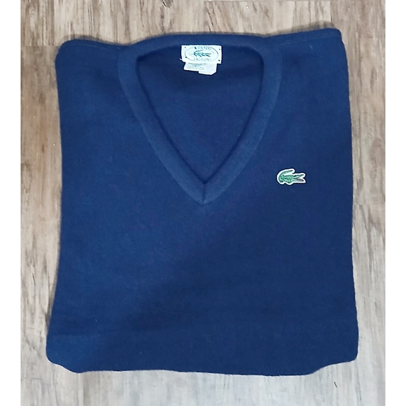 Navy VINTAGE Izod Lacoste Crocodile Orlon Sweater XL - Picture 1 of 5
